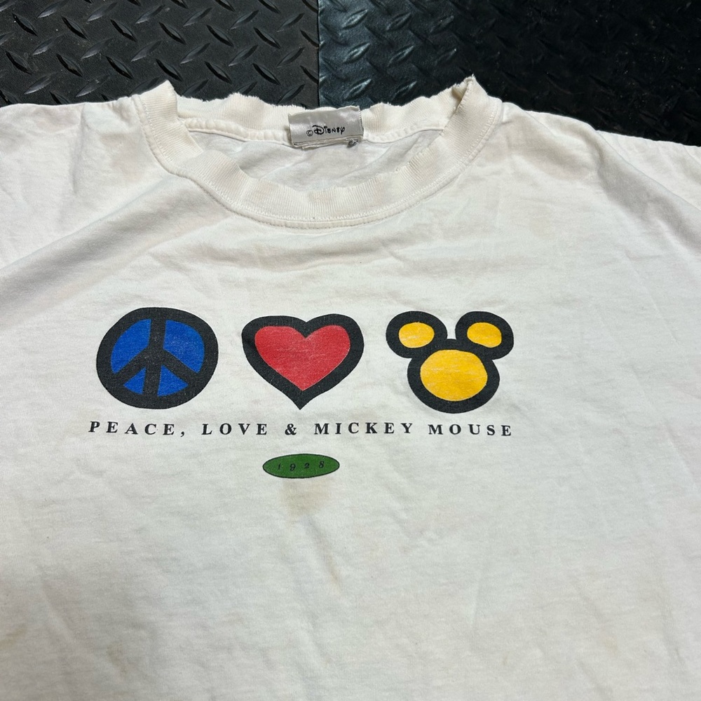 Vintage Peace Love Mickey Mouse Shirt
